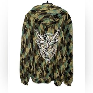 Lurking Class Men's Camouflage Hoodie with Graphic Design